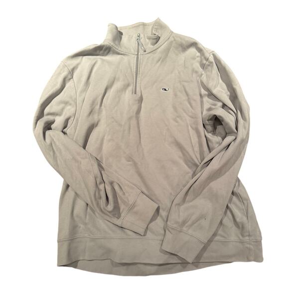 Vineyard Vines Classic Whale Men's Large 100% Cotton 1/4 Zip Gray - Picture 2 of 4